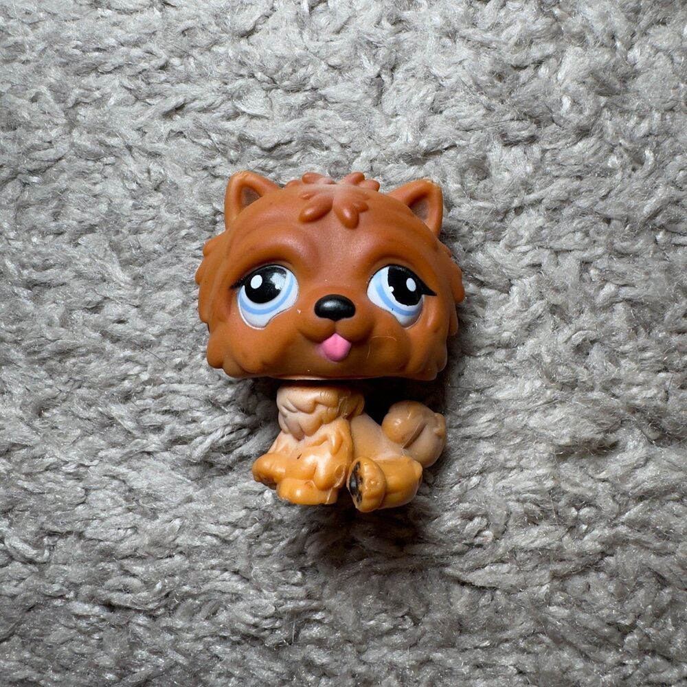 CHOW #1831 - Authentic Littlest Pet Shop - Hasbro LPS Dark Brown Kids Toy Dog